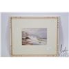 Image 1 : Two antique watercolour paintings including a sailing ship and crashing waves, both signed by artist