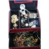 Image 2 : Ladies traveling jewel case and contents including a selection of costume jewellery: earrings, neckl