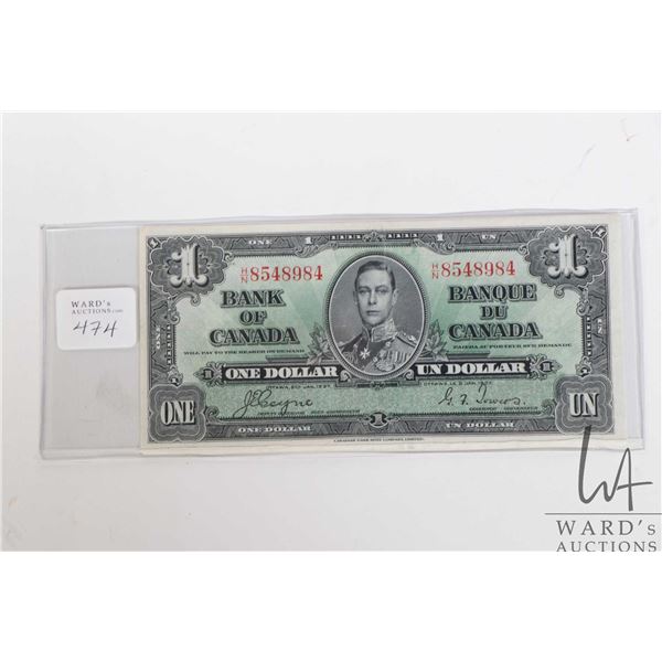 1937 Canadian $1 bill