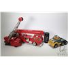 Image 1 : Two vintage pressed steel trucks including Wyandotte crane truck sans back wheels and a vintage Tonk