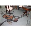Image 1 : Child's vintage pull cart with spoked wheels and on metal frame