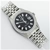 Image 3 : Rolex Mens Stainless Steel Black Baguette Diamond 36MM Datejust Wristwatch