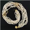 Image 4 : Vintage 18k Gold Clasp & 14k Beads Multi Strand 20" Freshwater Pearl Necklace