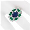 Image 3 : 18k Gold 6.93 ctw GIA & AGL Burma Sapphire Emerald Diamond Cocktail Statement Ri