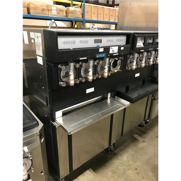 TAYLOR STAINLESS STEEL 4 STATION SLUSHIE MACHINE MODEL 349-27(MISSING ONE DISPENSER HEAD)