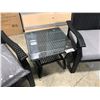 Image 3 : 2 SUNBRELLA BLACK-GREY PATIO CHAIRS WITH MATCHING SIDE TABLE WITH GLASS