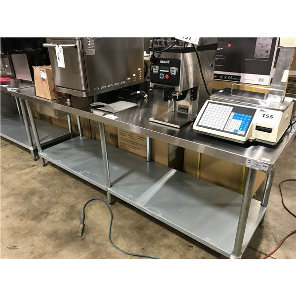 STAINLESS STEEL 96X30X35" PREP TABLE WITH SINK