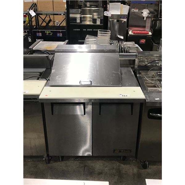 TRUE TSSU-36-12M-B, 2 DOOR STAINLESS STEEL COMMERCIAL MOBILE SANDWICH PREPARATION STATION