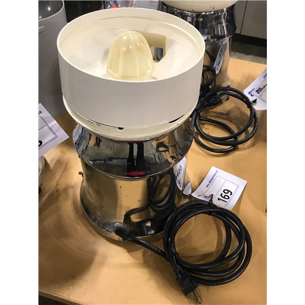 SUNKIST CHROME COMMERCIAL ELECTRIC CITRUS JUICER ( MISSING TOP COVER )