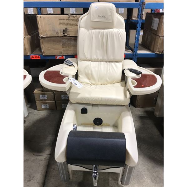 EUROPEAN TOUCH SOLACE COMMERCIAL MASSAGING PEDICURE CHAIR WITH WHIRLPOOL FOOT SPA & 2 REMOTES