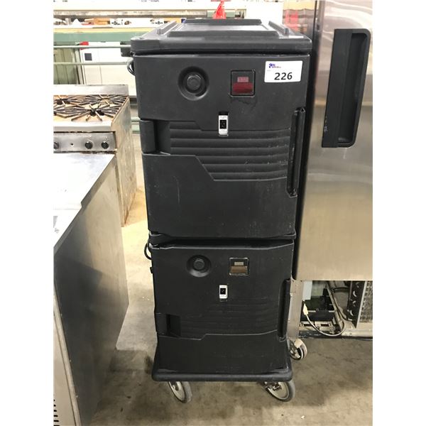 CAMBRO 47620 CAM6000 CATERING WARMERS, BLACK PLASTIC TEMP CONTROLLED, 12 TRAY CAPACITY.
