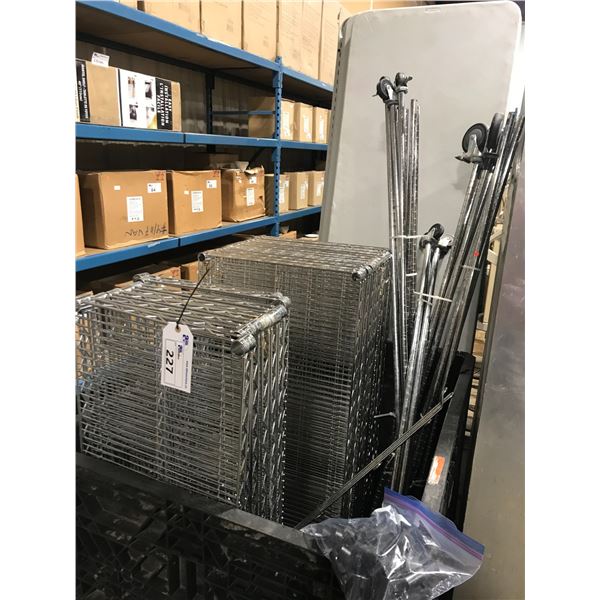 5 METRO STYLE COMMERCIAL STORAGE RACKS.