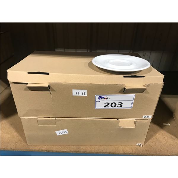 NOTNEUTRAL MEDIUM CERAMIC COFFEE CUPS WITH SAUCER.  6 PER BOX. 2 BOXES.