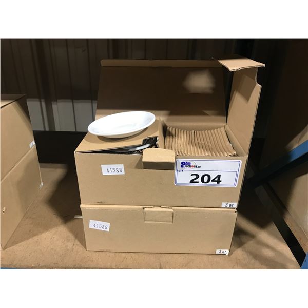 NOTNEUTRAL SMALL CERAMIC COFFEE CUPS WITH SAUCER.  6 PER BOX. 2 BOXES.