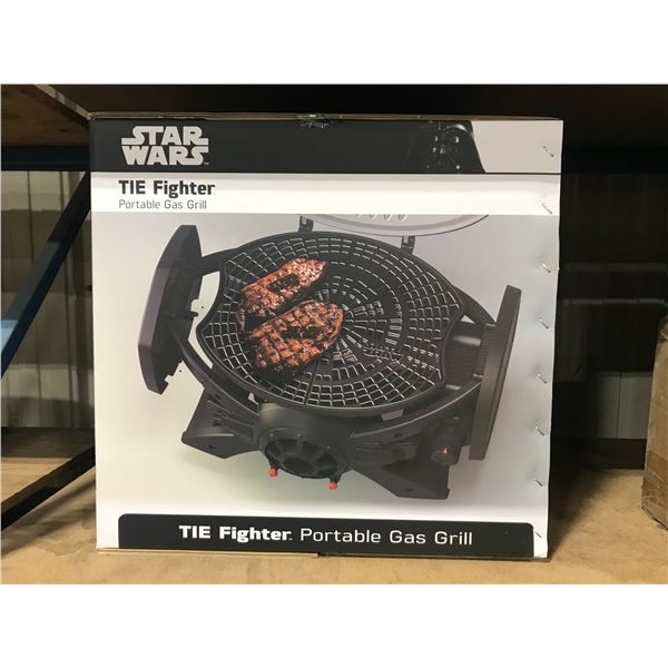 STAR WARS TIE FIGHTER PORTABLE GAS GRILL 220 SQ INCH COOKING AREA, THERMOMETER, HOSE AND