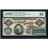 Image 1 : 1862 $2 Legal Tender Note Fr.41 PMG Choice Uncirculated 63