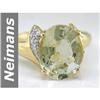 Image 1 : Wow 3.66 ct Lemon Quartz & Diamond Ring 14kt Gold