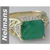 Image 1 : Vintage 4.72 ct Emerald & Diamond Ring 14kt Gold