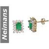 Image 1 : 1.70 ct Emerald & Diamond Earrings 14kt Gold