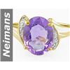 Image 1 : 3.51 ct Amethyst & Diamond Ring 14kt Gold