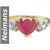 Image 1 : 4.68 ct Ruby & White Sapphire Ring 14kt Gold
