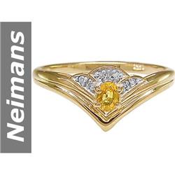 .27 ct Yellow Sapphire & Diamond Ring 14kt Gold