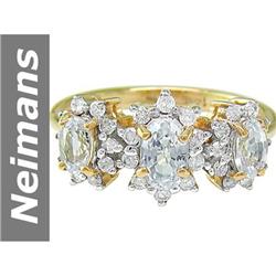 1.84 ct White Sapphire & Diamond Ring 14kt Gold