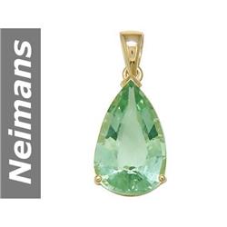 15.50 ct Green Amethyst Pendant 14kt Gold