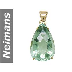 17.50 ct Green Amethyst Pendant 14kt Gold