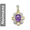 Image 1 : 2.74 ct Amethyst & Diamond Pendant 14kt Gold