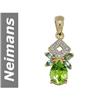 Image 1 : 2.21 ct Green Sapphire & Peridot & Diamond Pendant 14kt Gold