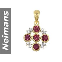 1.90 ct Violet Red Spinel & White Sapphire Pendant 14kt Gold