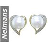 Image 1 : 8.5 MM Akoya Pearl & Diamond Earrings 14kt Gold