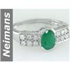 Image 1 : .92 ct Emerald & Diamond Ring 14kt Gold