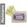 Image 1 : 8.71 ct Amethyst & Peridot & Diamond Gents Ring 14kt Gold