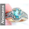 Image 1 : 1.76 ct Apatite, Blue Diamond Ring 14kt Gold