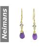 Image 1 : 4.22 ct Amethyst & Diamond Earrings 14kt Gold