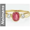 Image 1 : 1.19 ct Ruby & White Sapphire Ring 14kt Gold