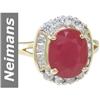 Image 1 : 5.86 ct Ruby & White Sapphire Ring 14kt Gold