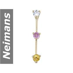 .48 ct Pink, Yellow & White Sapphire Pendant 14kt Gold