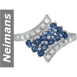 Gem quality 1.00 ct Sapphire & Diamond Ring 14kt Gold