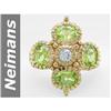 Image 1 : 4.25 ct Peridot & White Sapphire Ring 14kt Gold
