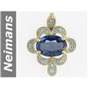 Image 1 : 4.90 ct Blue Spinel & Diamond Pendant 14kt Gold