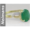 Image 1 : Vintage 1.66 ct Emerald & Diamond Ring 14kt Gold