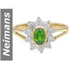 Image 1 : 1.00 ct Chrome Diopside & Diamond Ring 14kt Gold