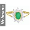 Image 1 : .79 ct Emerald & Diamond Ring 14kt Gold