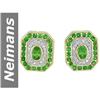 Image 1 : 3.29 ct Tsavorite & Diamond Earrings 14kt Gold