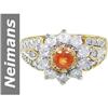 Image 1 : 1.53 ct Orange Sapphire & Diamond Ring 14kt Gold