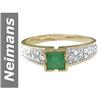 Image 1 : .76 ct Emerald & Diamond Ring 14kt Gold