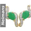 Image 1 : 1.48 ct Emerald & Diamond Earrings 14kt Gold
